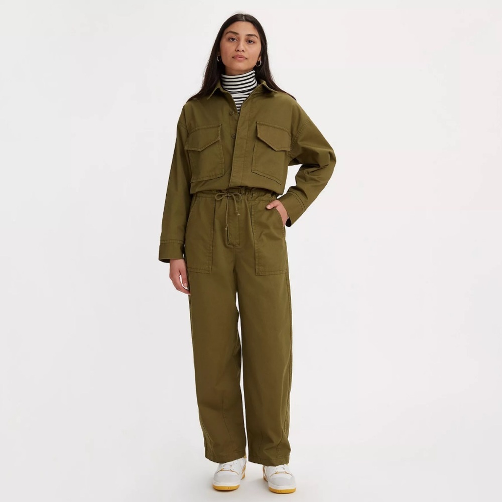 Levi’s Long Sleeve Baggy Surplus Jumpsuit in Olive Green